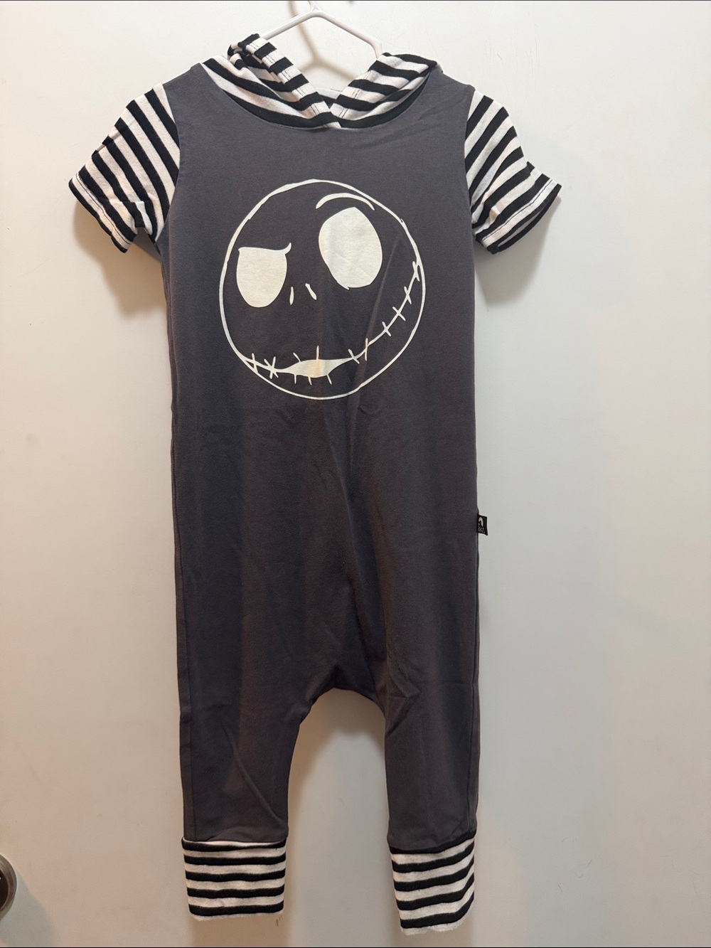 The Nightmare Before Christmas Jack Kids Gray Striped Hooded One-Piece